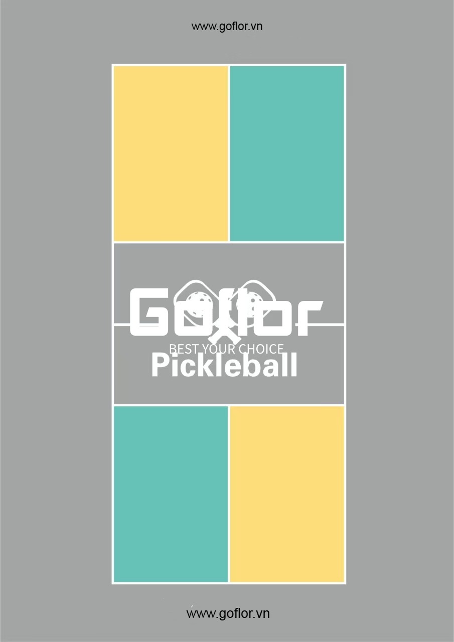 thảm sân pickleball vàng xanh lá 